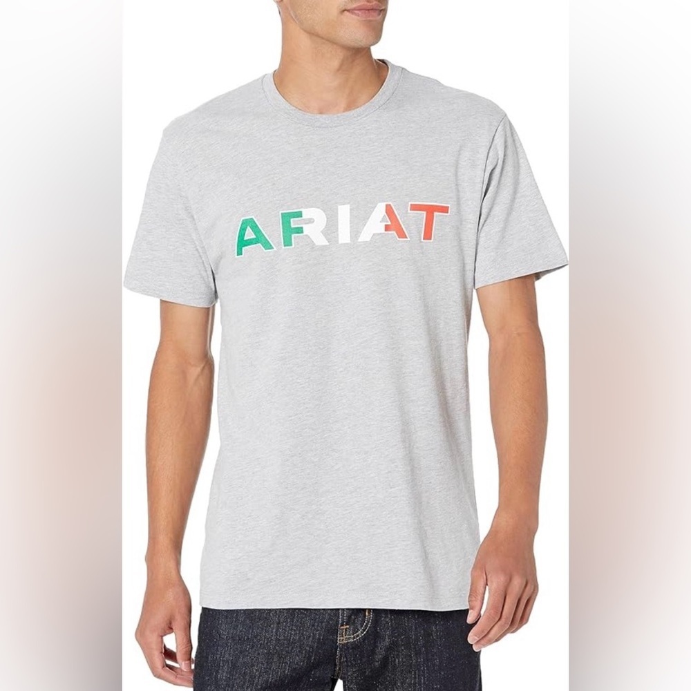 Ariat Light Gray T-Shirt with Multicolor Logo